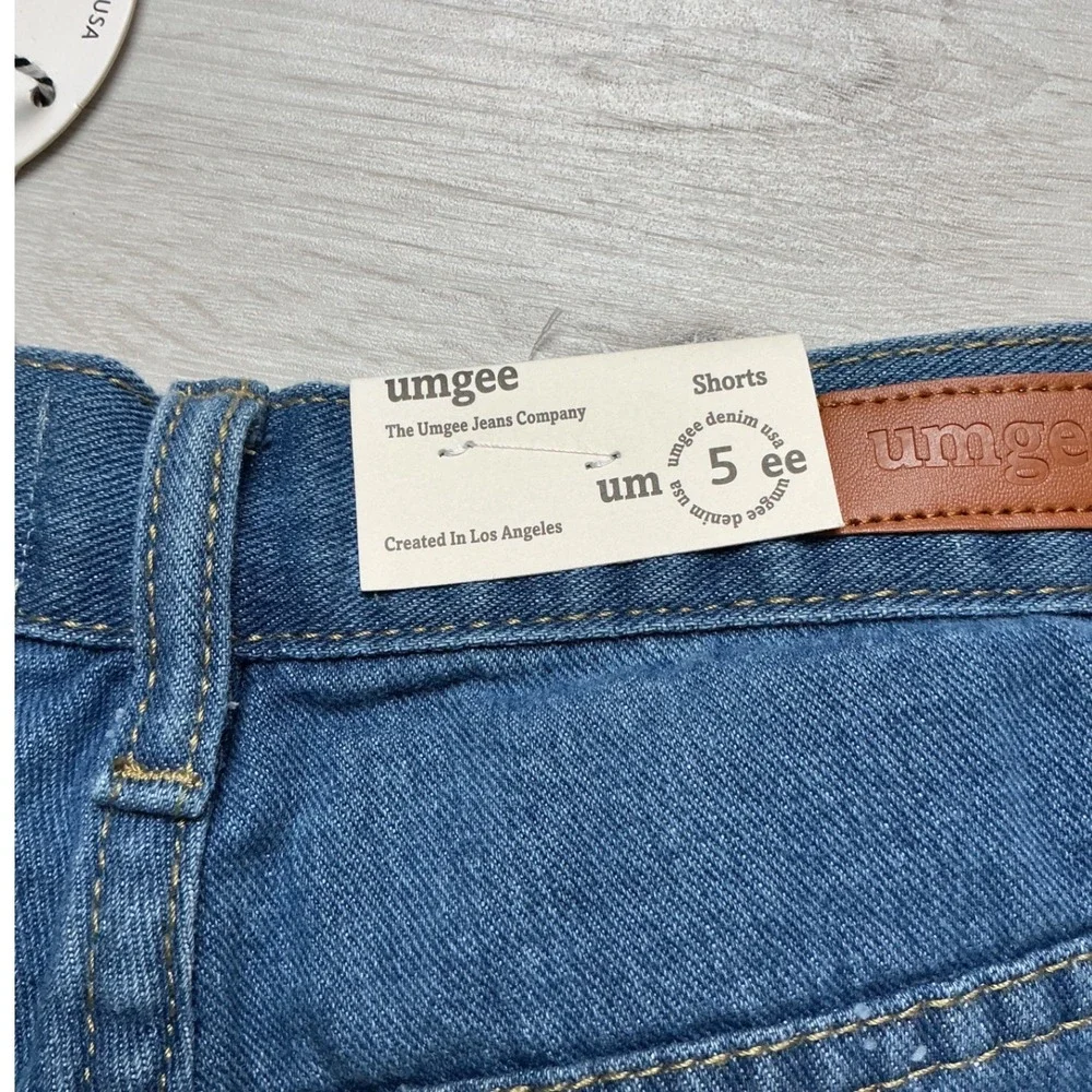 Umgee Distressed Denim Shorts Womens Size 5 Medium Wash Blue New With Tags